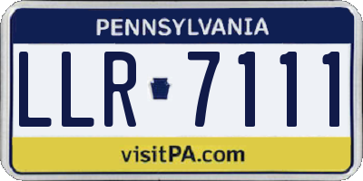 PA license plate LLR7111