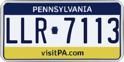 PA license plate LLR7113