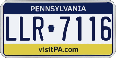 PA license plate LLR7116