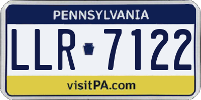 PA license plate LLR7122