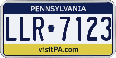 PA license plate LLR7123