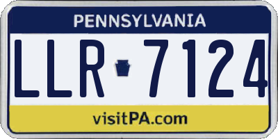 PA license plate LLR7124