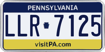 PA license plate LLR7125