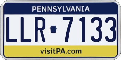 PA license plate LLR7133