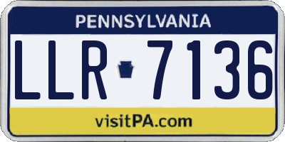 PA license plate LLR7136