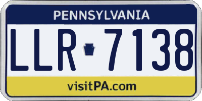 PA license plate LLR7138