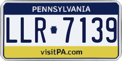 PA license plate LLR7139