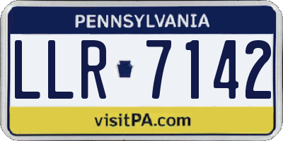 PA license plate LLR7142