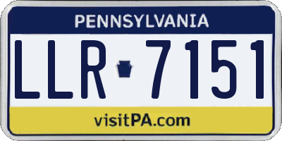 PA license plate LLR7151