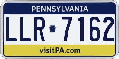 PA license plate LLR7162