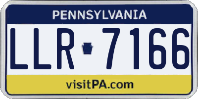 PA license plate LLR7166