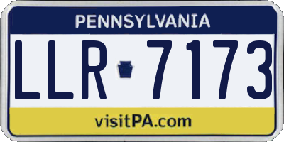PA license plate LLR7173