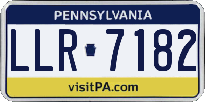 PA license plate LLR7182