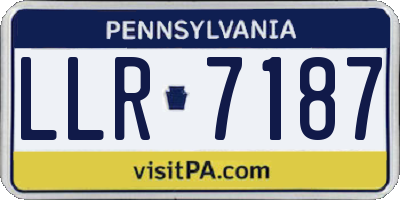 PA license plate LLR7187
