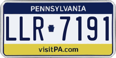 PA license plate LLR7191