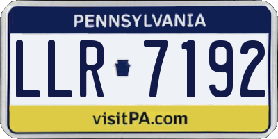 PA license plate LLR7192