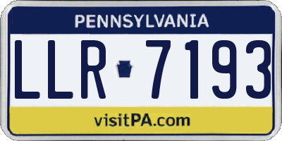 PA license plate LLR7193