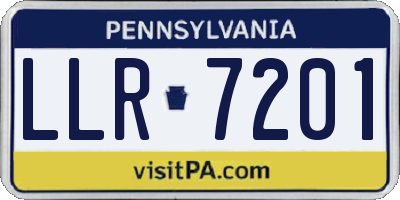 PA license plate LLR7201