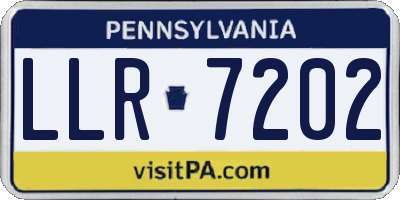 PA license plate LLR7202