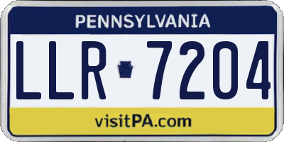 PA license plate LLR7204