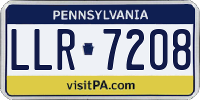 PA license plate LLR7208