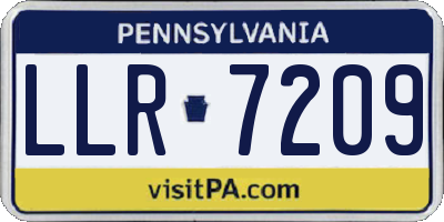 PA license plate LLR7209