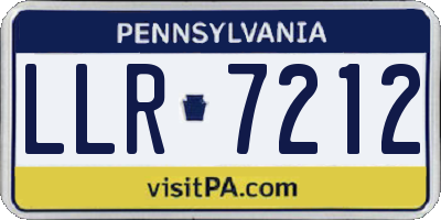 PA license plate LLR7212