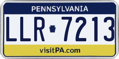 PA license plate LLR7213
