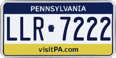 PA license plate LLR7222