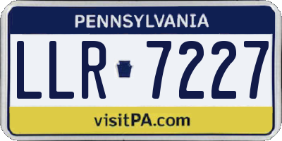 PA license plate LLR7227