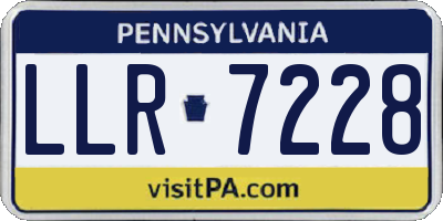 PA license plate LLR7228