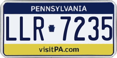 PA license plate LLR7235