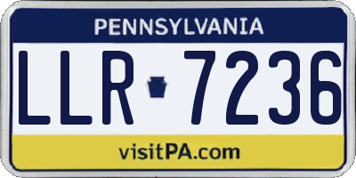 PA license plate LLR7236