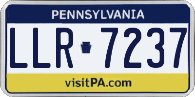 PA license plate LLR7237