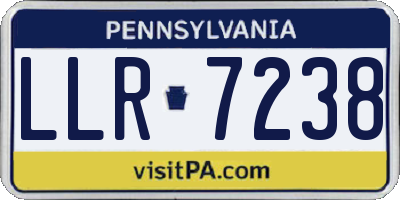 PA license plate LLR7238