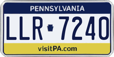 PA license plate LLR7240