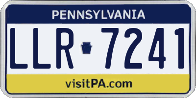 PA license plate LLR7241