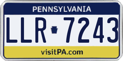 PA license plate LLR7243