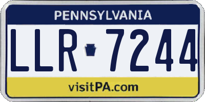 PA license plate LLR7244