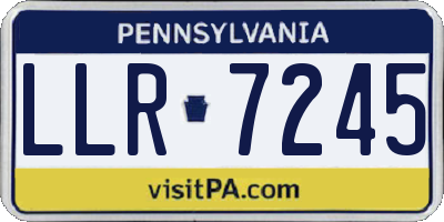 PA license plate LLR7245