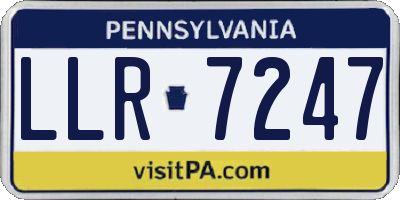 PA license plate LLR7247