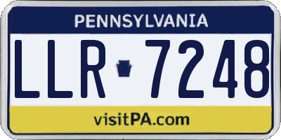 PA license plate LLR7248
