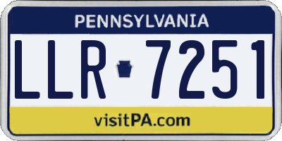PA license plate LLR7251