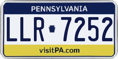 PA license plate LLR7252