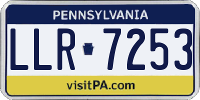 PA license plate LLR7253