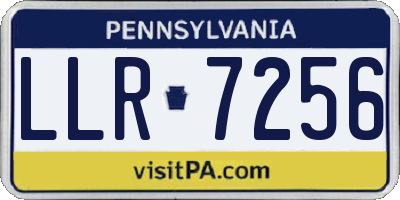 PA license plate LLR7256
