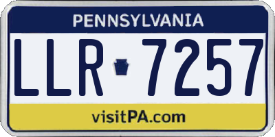 PA license plate LLR7257