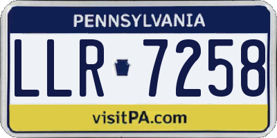 PA license plate LLR7258