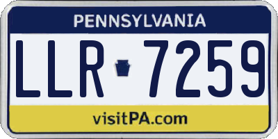 PA license plate LLR7259