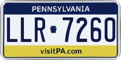 PA license plate LLR7260